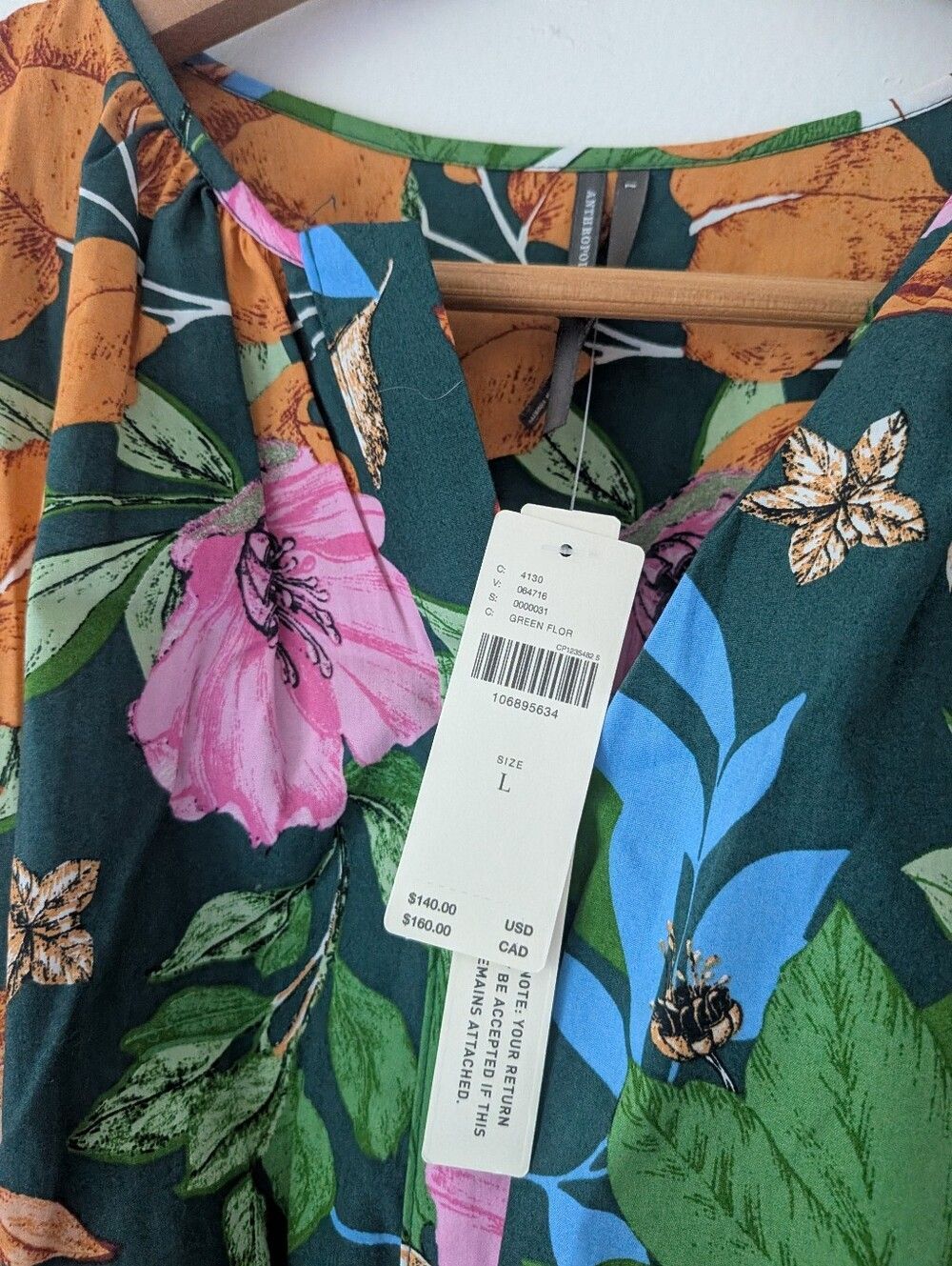 NWT! Anthropologie Somerset Mini Dress In Green Floral - Picture 3 of 9